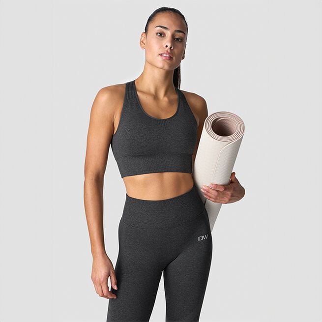 Soft Seamless Sports Bra, Graphite Melange, L Soft Seamless Sports-BH Grå