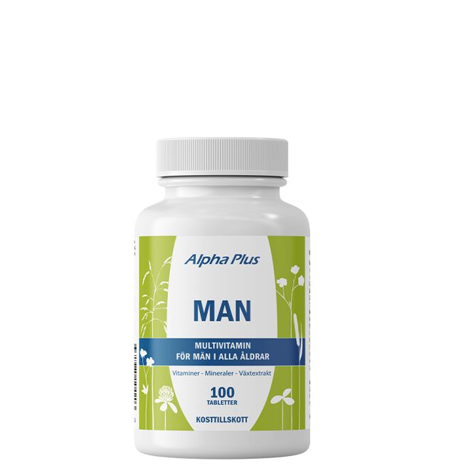 Vitaminer & mineraler Man 100 tabletter Vitaminer og mineraler Man 100 kapsler Alpha Plus
