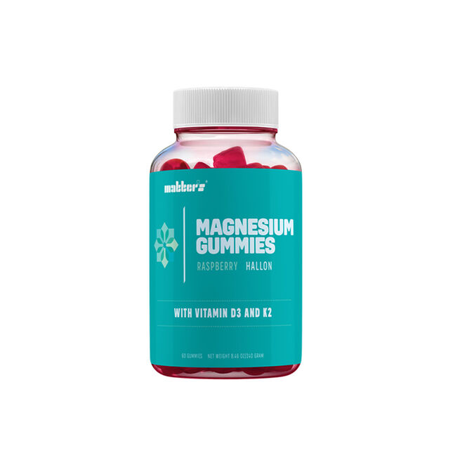 Matters Magnesium + K2 & D3 & 60 Gummies Hallon Magnesium + K2 & D3 Bringebær 60 Gummies