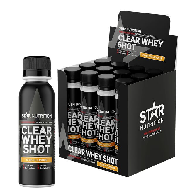 12 x Clear Whey Protein Shot, Citrus 12 x Clear Whey Myseprotein Shot 100 ml Citrus