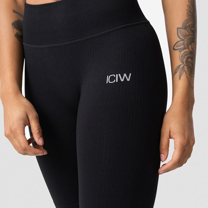 Ribbed Define Seamless Biker Shorts, Black