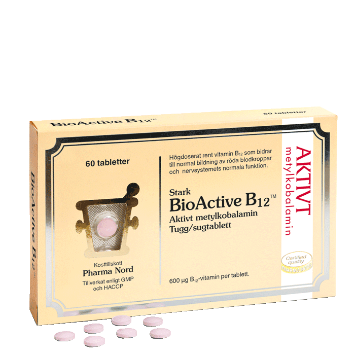 BioActive B12 600µg, 60 tabletter