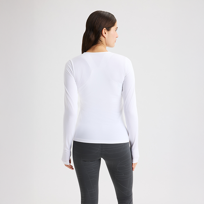 Jacquard Langermet Hvit