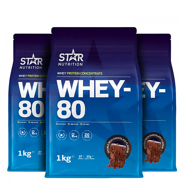 Mix&Match: 3 x Whey-80 Myseprotein 1 kg