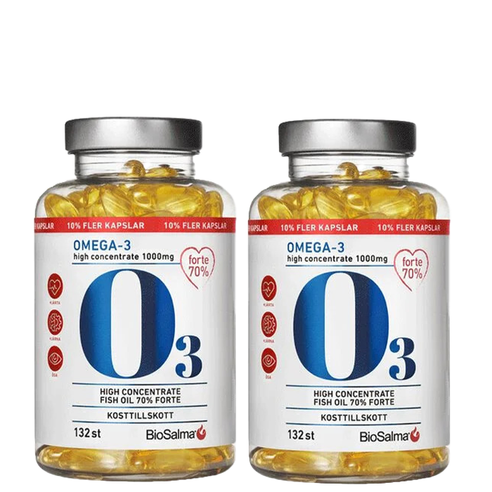 2 x Omega3 Forte 70% 1000 mg 132 kapsler