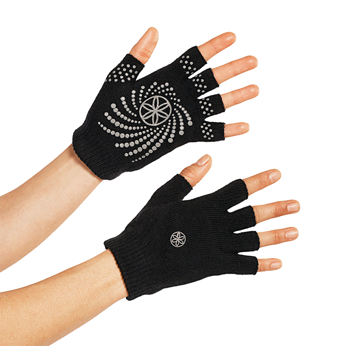 Black Grippy Yoga Gloves