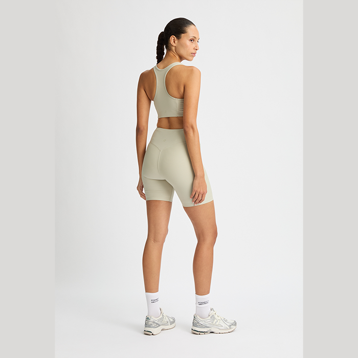Ribbestrikkede Sykkelshorts Beige