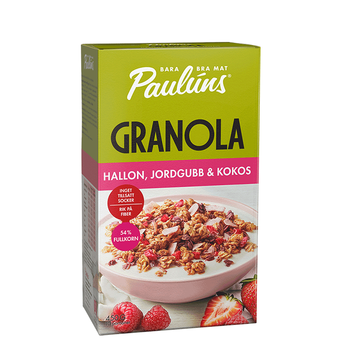 Granola Bringebær Jordbær Kokos 450 g