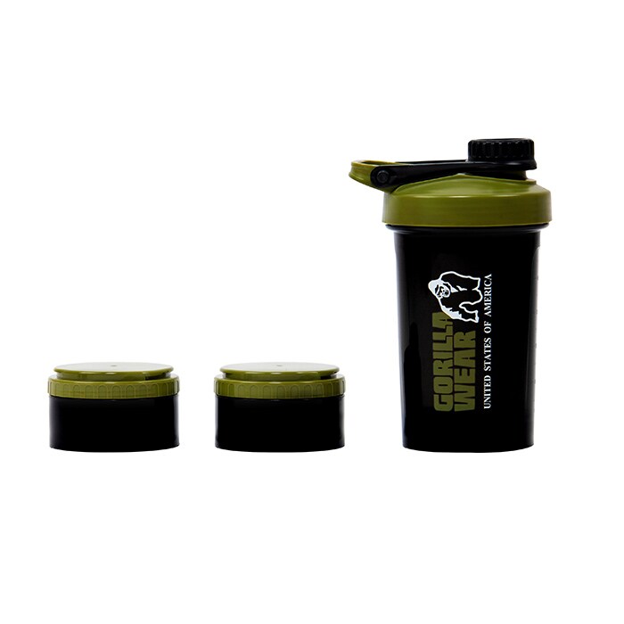 Shaker 2 Go Svart/Gr&oslash;nn 500 ml + 130 ml x 2