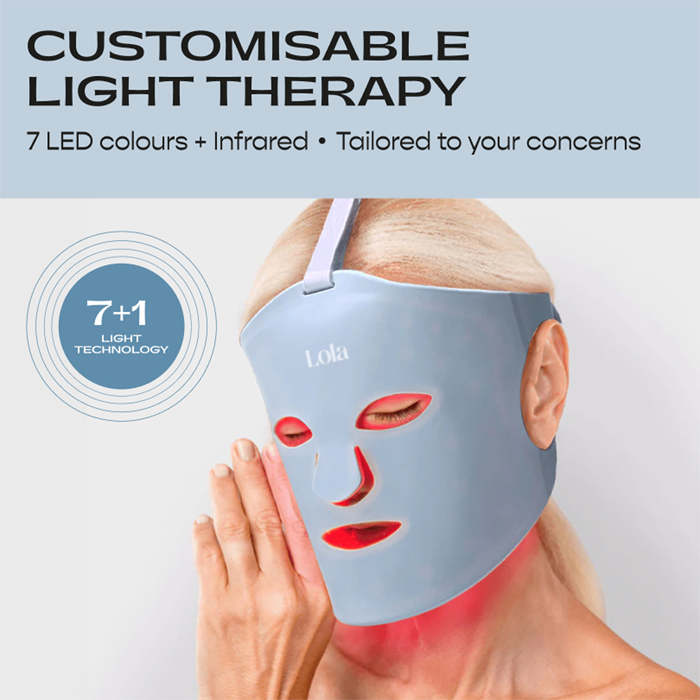 Glow LED Ansiktsmaske Bl&aring;