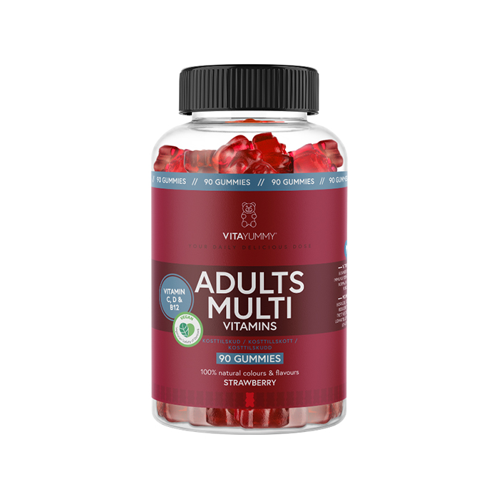 Adults Multivitamins Jordb&aelig;r 90 stk Gummies Jordgubb