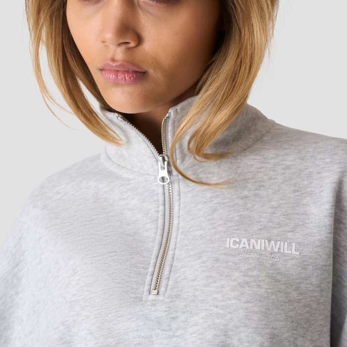 Everyday Terry Sweatshirt med Kort Glidel&aring;s Gr&aring;