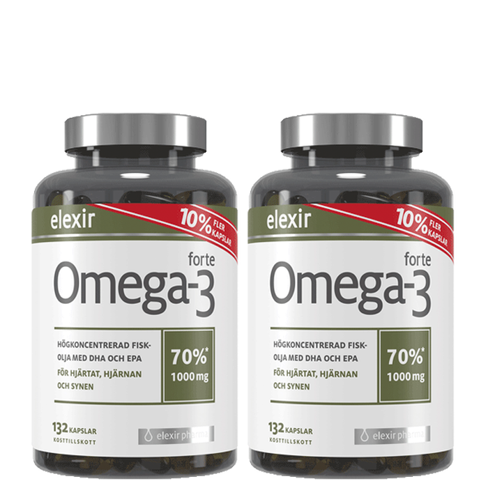 2 x Omega-3 forte 1000 mg 132 kapsler