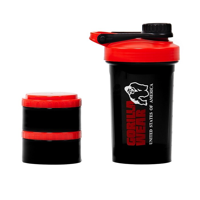 Shaker 2 Go Svart/R&oslash;d 500 ml + 130 ml x 2