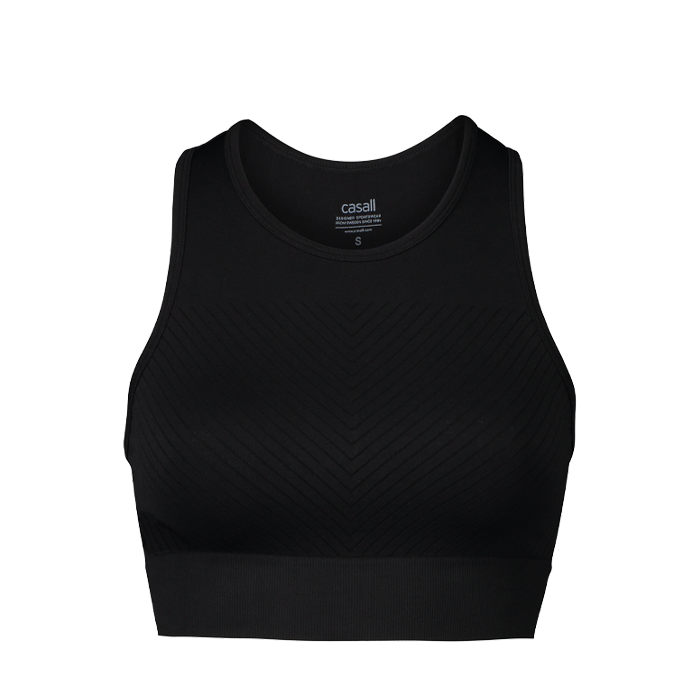 Block Seamless Sport Top, Black