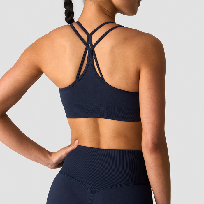 Define Seamless V‑hals Sports‑BH M&oslash;rkbl&aring;