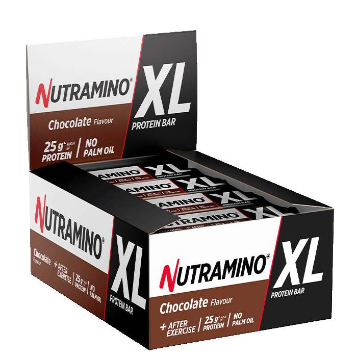 Bilde av 16 X Nutramino Xl Protein Bar, 74 G (sjokolade, Karamell, Peanøtt) Nutramino