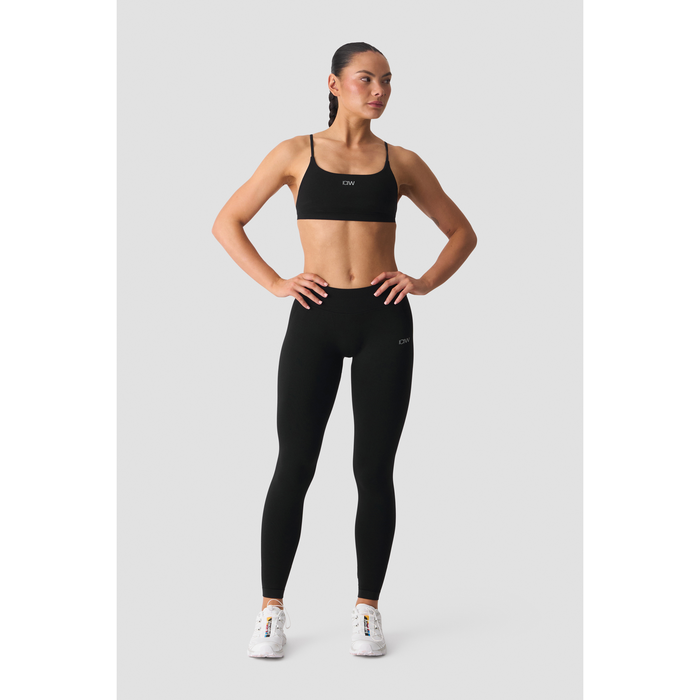 Smooth Seamless Tights Middels H&oslash;y Midje V form Svart
