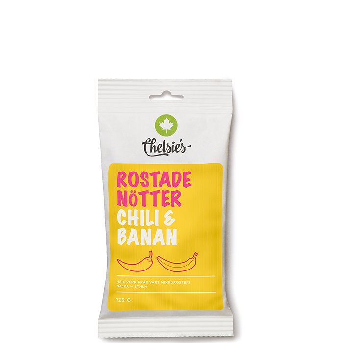 Ristede Nøtter Chili og Banan 125 g