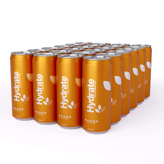 24 x Hydrate Kullsyreholdig Kokosvann Brett 330 ml ginger