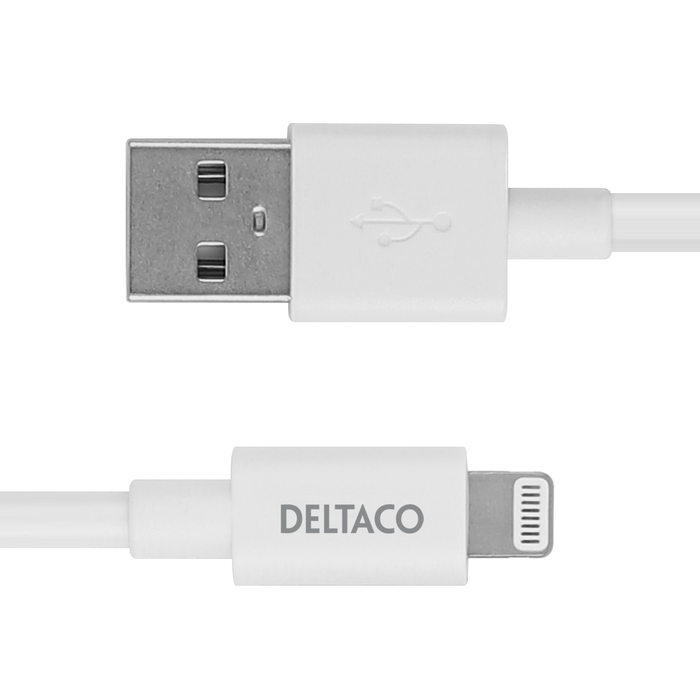 USB-A til Lightning Ladekabel Hvit 1 m