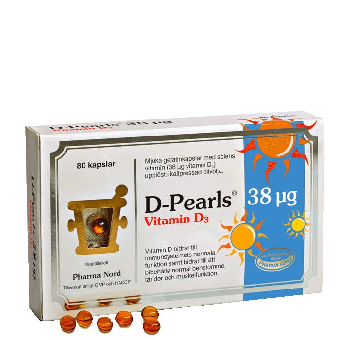 Bilde av D-pearls Vitamin D3, 80 Kapsler