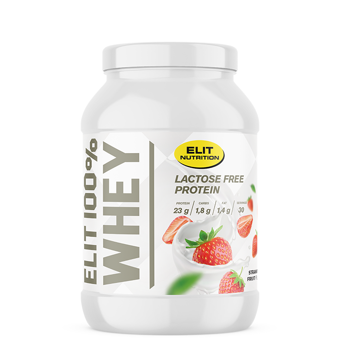 ELIT 100 % Whey Laktosefritt Proteinpulver 900 g strawberry_fruit