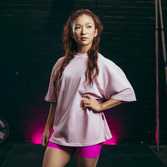 Nova Oversized T‑skjorte Unisex Lys Rosa