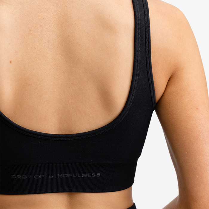 Seamless Deep V Sports-BH Svart