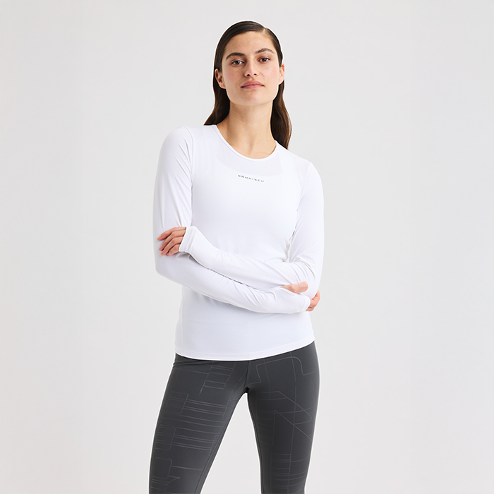 Jacquard Langermet Hvit