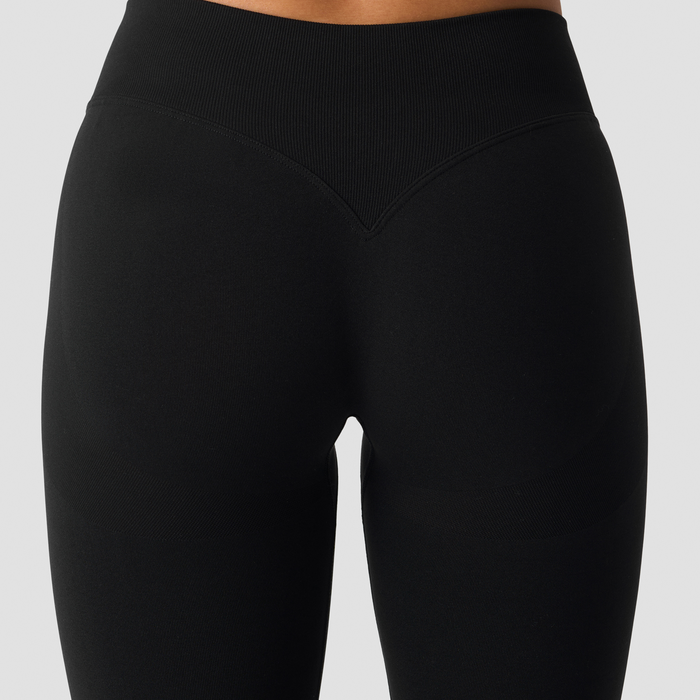 Smooth Seamless Tights Middels H&oslash;y Midje V form Svart