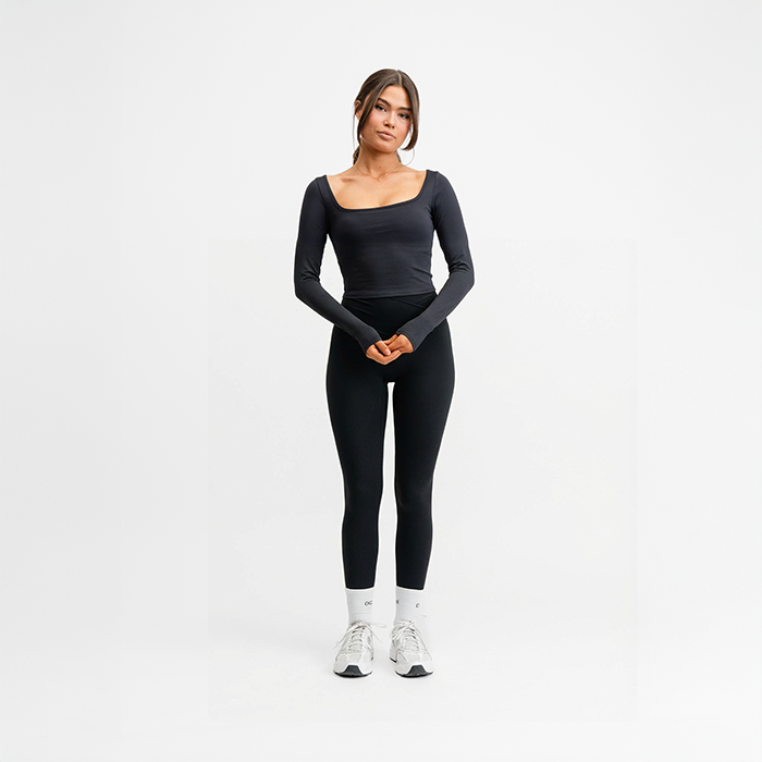 Butter Soft Langermet Crop Svart