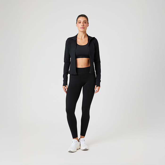 Borg Soft Zip Tr&ouml;ja Svart