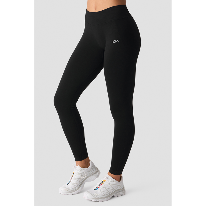 Smooth Seamless Tights Middels H&oslash;y Midje V form Svart