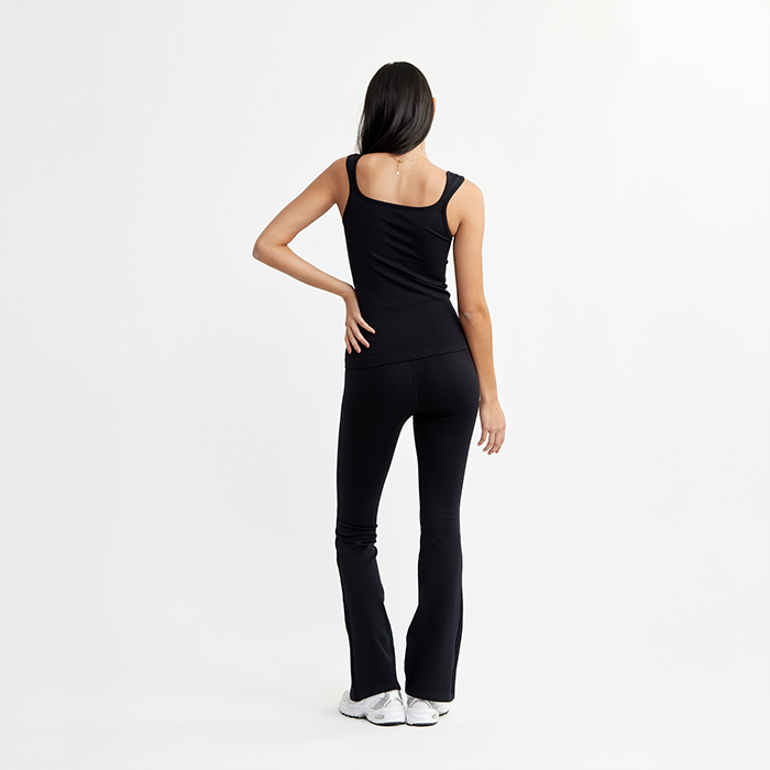 Seamless Flare Treningstights Svart