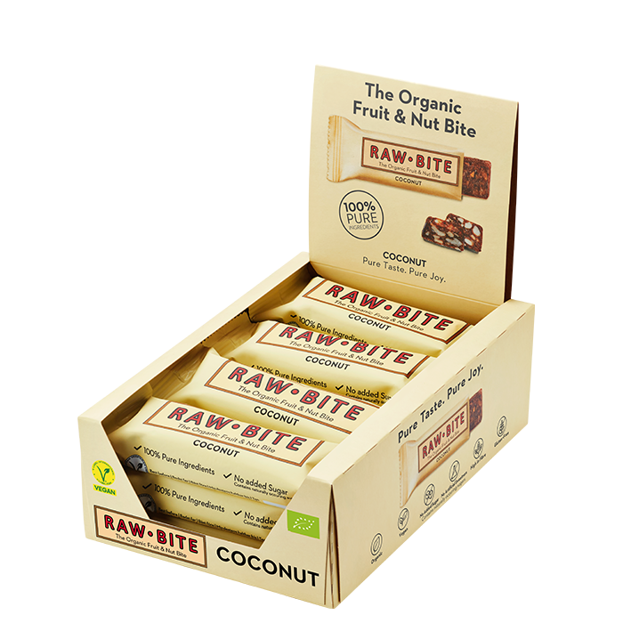 12 x Frukt & N&oslash;ttbar 50 g kokos
