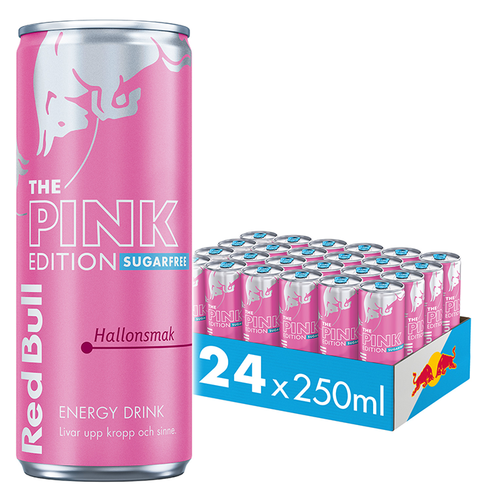 24 x Red Bull Energidrikk, 250 ml, Sukkerfri pink Edition Sugarfree Pink Edition