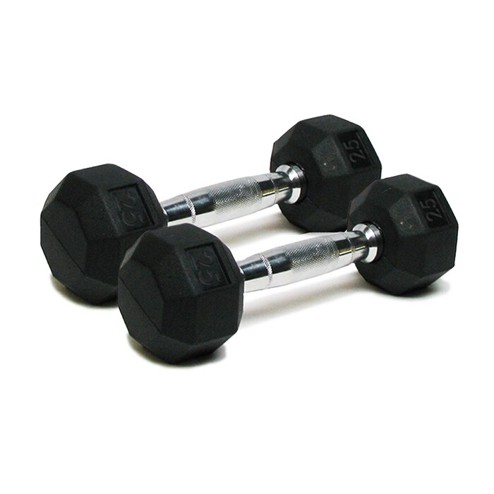 Deluxe Rubber Dumbbell Pair 11,3 kg