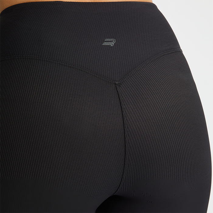 Ribbestrikkede Tights Svart
