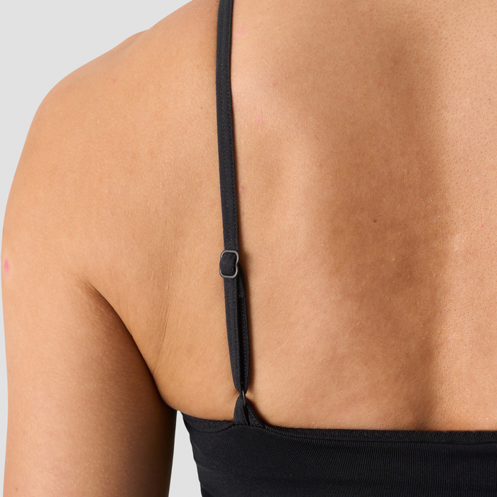 Smooth Seamless 2 i 1 Singlet med Tynne Stropper Svart