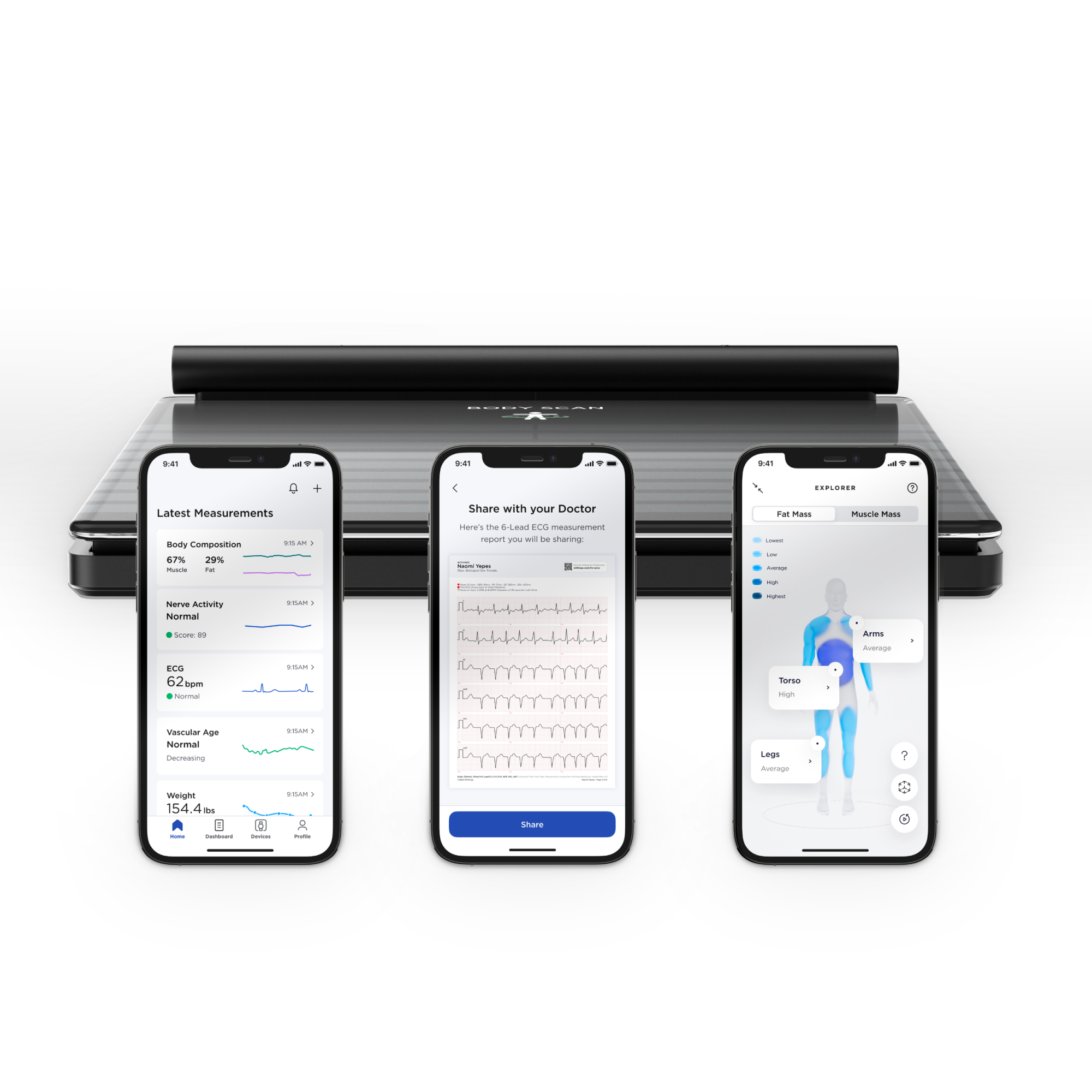 Body Scan Diagnostisk Personvekt Svart