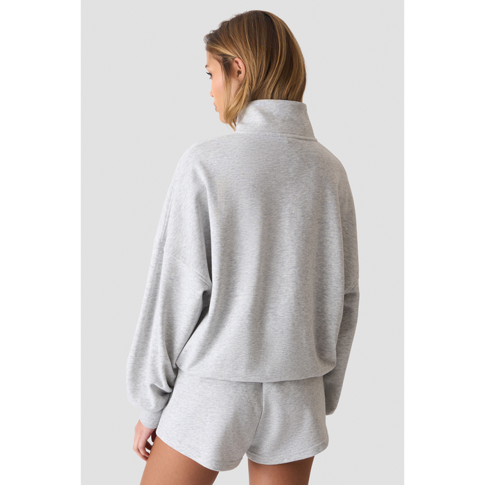 Everyday Terry Sweatshirt med Kort Glidel&aring;s Gr&aring;