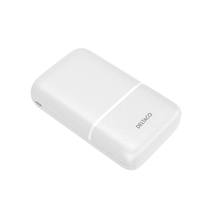 Powerbank 2x USB-A og 1x USB-C Hvit 10 000 mAh