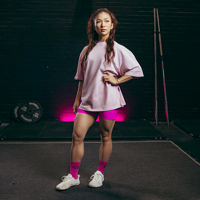 Nova Oversized T‑skjorte Unisex Lys Rosa