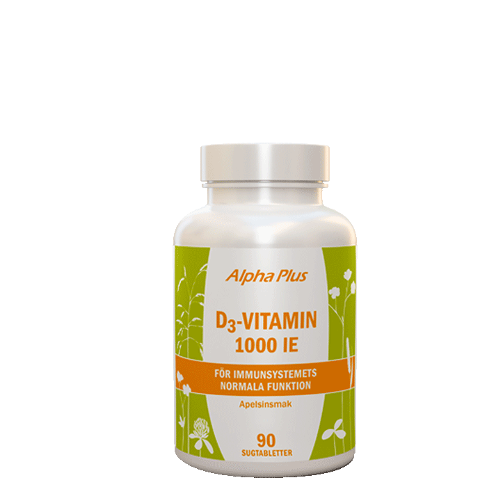 D3-vitamin 1000 IE, 90 tyggbare tabletter