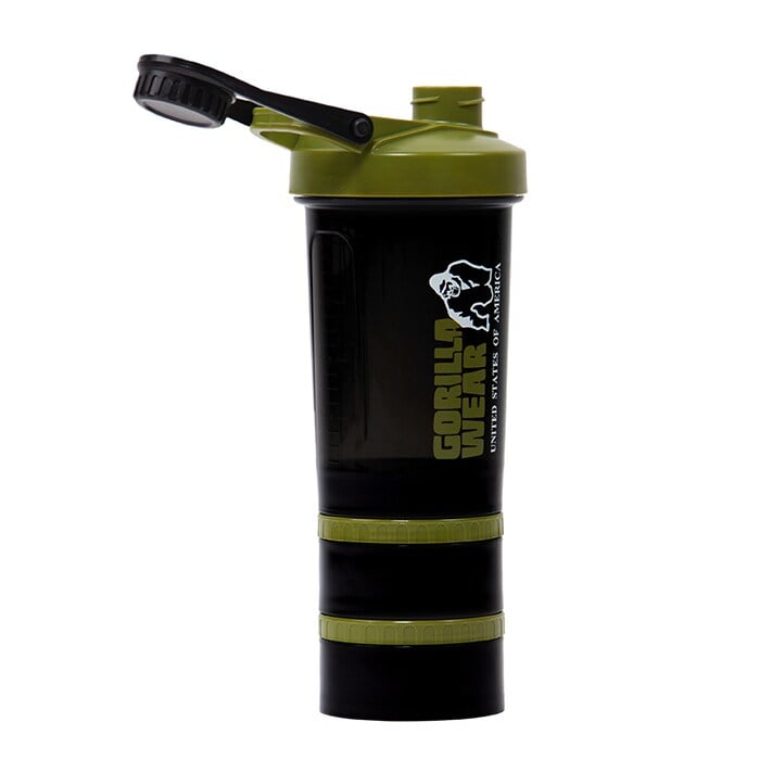 Shaker 2 Go Svart/Gr&oslash;nn 500 ml + 130 ml x 2