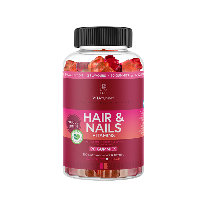 H&aring;r & Negler Vitaminer 90 Gummies Bringeb&aelig;r Fersken