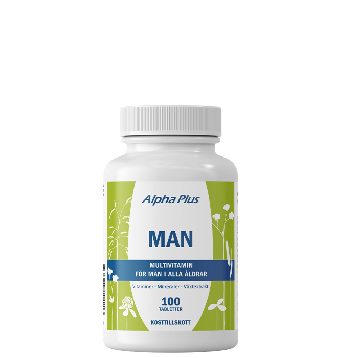 Vitaminer og mineraler Man 100 kapsler Alpha Plus